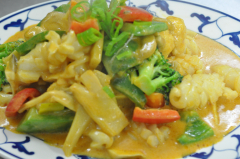 59. Tintenfisch mit Curry, scharf 4) D)